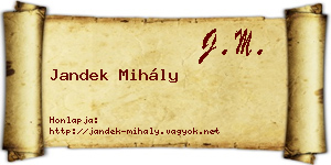 Jandek Mihály névjegykártya